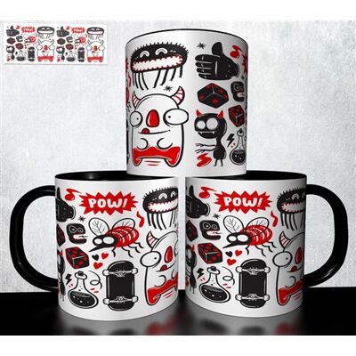 Forever Mug collection design - Doodle Monsters Monstres Halloween 901 Noir - Publicité Forever Mug collection design - Doodle Monsters Monstres Halloween 901 Noir - Publicité