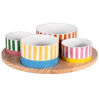 Non communiqué Service apéritif 4 pièces Dolce Vita 29,5 cm - Table Passion - Décoré - Porcelaine - Publicité Non communiqué Service apéritif 4 pièces Dolce Vita 29,5 cm - Table Passion - Décoré - Porcelaine - Publicité
