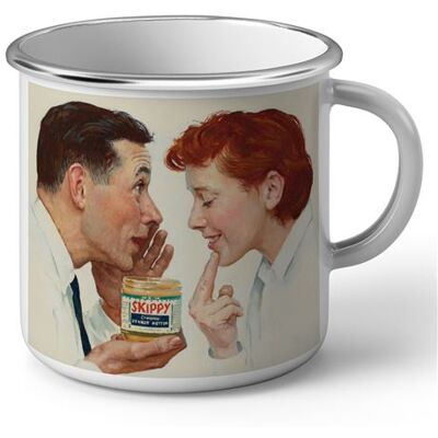 Non communiqué Fabulous Mug en métal émaille Beurre de Cacahuete Skippy Peinture Norman Rockwell Blanc - Publicité Non communiqué Fabulous Mug en métal émaille Beurre de Cacahuete Skippy Peinture Norman Rockwell Blanc - Publicité
