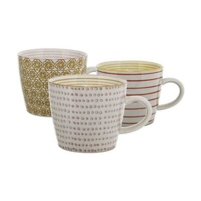 Bloomingville Set de 3 Mugs Multicolores - Publicité Bloomingville Set de 3 Mugs Multicolores - Publicité