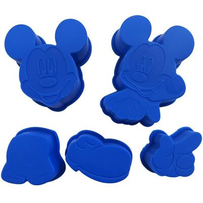 ARDITEX 5 Petits moules souples Mickey MODELE BLEU - En silicone - Dim : de 4 à 7.5 cm BLEU - Publicité ARDITEX 5 Petits moules souples Mickey MODELE BLEU - En silicone - Dim : de 4 à 7.5 cm BLEU - Publicité