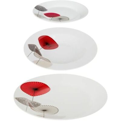 Paris Prix Secret de Gourmet - Service de Table 18 Pièces "Osara" 27cm Blanc Blanc - Publicité Paris Prix Secret de Gourmet - Service de Table 18 Pièces "Osara" 27cm Blanc Blanc - Publicité