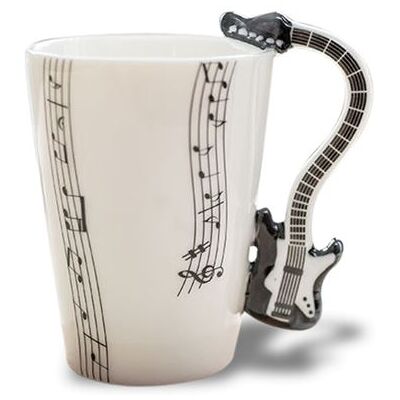Eurowebbiz Tasse Poignée Guitare Noire - Porcelaine - Publicité Eurowebbiz Tasse Poignée Guitare Noire - Porcelaine - Publicité