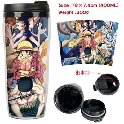Mug de voyage STACK isotherme en plastique portable - couvercle à vis - ONE PIECE #3 (400ml) - Publicité Mug de voyage STACK isotherme en plastique portable - couvercle à vis - ONE PIECE #3 (400ml) - Publicité