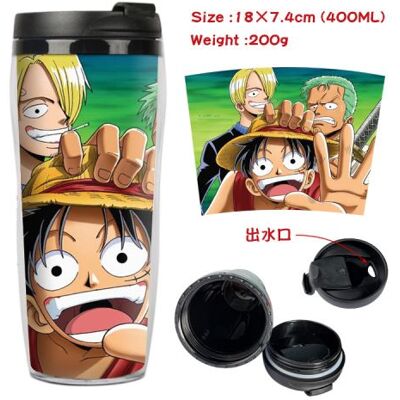 Mug de voyage STACK isotherme en plastique portable - couvercle à vis - ONE PIECE #20 (400ml) - Publicité Mug de voyage STACK isotherme en plastique portable - couvercle à vis - ONE PIECE #20 (400ml) - Publicité