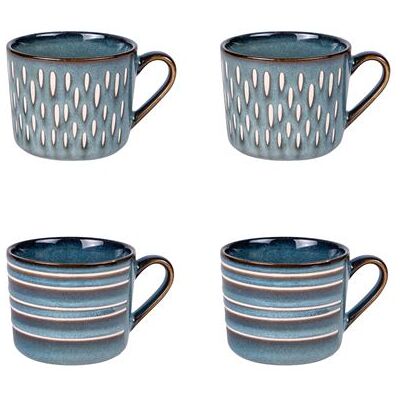 Non communiqué Coffret de 4 tasses Helsinki bleu 18 cl - Table Passion - Bleu - Grès BLEU - Publicité Non communiqué Coffret de 4 tasses Helsinki bleu 18 cl - Table Passion - Bleu - Grès BLEU - Publicité