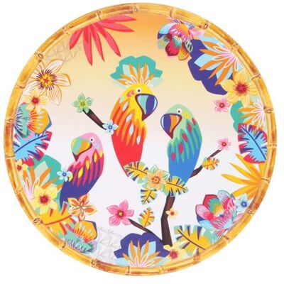 Non communiqué Les Jardins de la Comtesse - Grande assiette plate melamine motif perroquet et degrade orange 28 cm Blanc, orange - Publicité Non communiqué Les Jardins de la Comtesse - Grande assiette plate melamine motif perroquet et degrade orange 28 cm Blanc, orange - Publicité