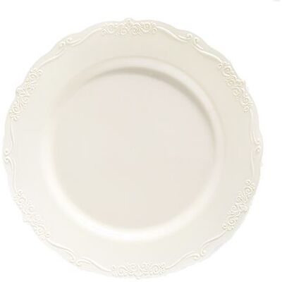 Générique 10 assiettes réutilisable baroque 26cm crème - decorline 3964 Beige - Publicité Générique 10 assiettes réutilisable baroque 26cm crème - decorline 3964 Beige - Publicité