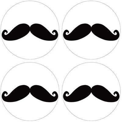 Set de 4 dessous de verres ronds Moustache noire by Cbkreation Multicolore - Publicité Set de 4 dessous de verres ronds Moustache noire by Cbkreation Multicolore - Publicité