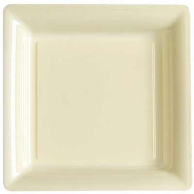 12 assiettes plates carrées réutilisables 24cm ivoire - isap v57235i Beige - Publicité 12 assiettes plates carrées réutilisables 24cm ivoire - isap v57235i Beige - Publicité