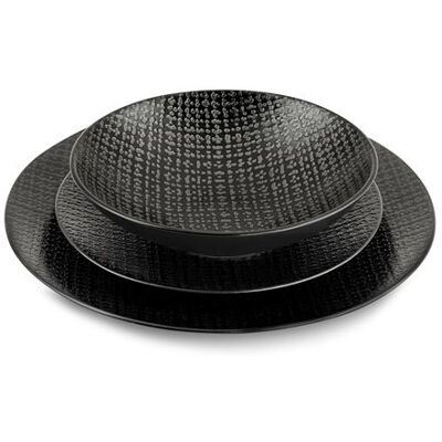 Médard de Noblat - Tweed Noir - 18 pièces - Service de vaisselle - Publicité Médard de Noblat - Tweed Noir - 18 pièces - Service de vaisselle - Publicité