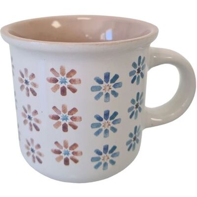 Non communiqué Tasse blanche et beige en grès motif fleurs BLANC - Publicité Non communiqué Tasse blanche et beige en grès motif fleurs BLANC - Publicité