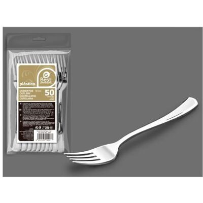 Générique 50 fourchettes argent 18.50cm - bestgreen 10057 Gris - Publicité Générique 50 fourchettes argent 18.50cm - bestgreen 10057 Gris - Publicité