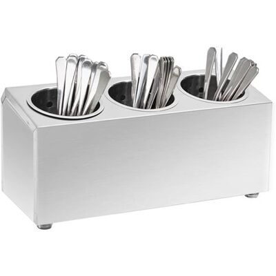 vidaXL Porte-couverts 3 grilles Rectangulaire Acier inoxydable Argent - Publicité vidaXL Porte-couverts 3 grilles Rectangulaire Acier inoxydable Argent - Publicité