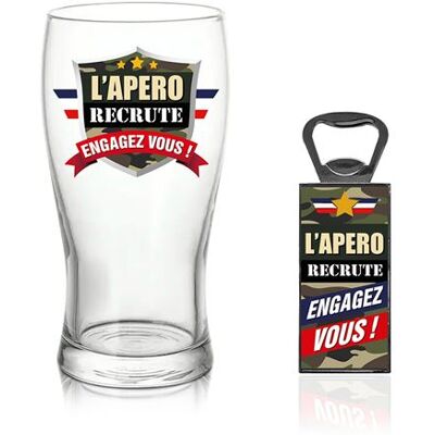 Générique coffret verre à bière apéro recrute - CD5597 Jaune - Publicité Générique coffret verre à bière apéro recrute - CD5597 Jaune - Publicité