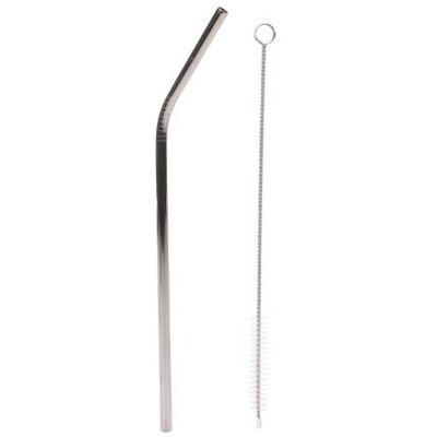 Non communiqué Lot de 4 Pailles & Goupillon "Cocktail" 21cm Argent argent - Publicité Non communiqué Lot de 4 Pailles & Goupillon "Cocktail" 21cm Argent argent - Publicité