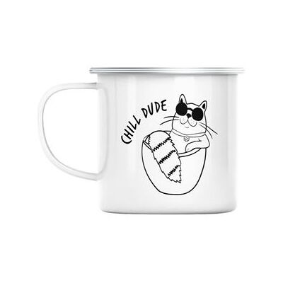 Non communiqué Mug en métal émaillé Chill dude chat enfant soleil Blanc - Publicité Non communiqué Mug en métal émaillé Chill dude chat enfant soleil Blanc - Publicité