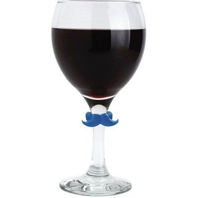 Non communiqué 6 marque-verre en silicone - Moustache Multicolore - Publicité Non communiqué 6 marque-verre en silicone - Moustache Multicolore - Publicité