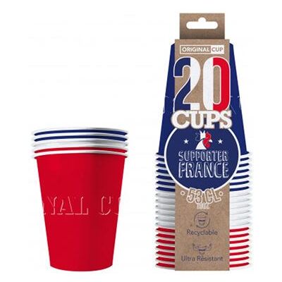 Non communiqué 20 gobelets xl carton 53cl bleu blanc rouge - original cup pcf53 Multicolore - Publicité Non communiqué 20 gobelets xl carton 53cl bleu blanc rouge - original cup pcf53 Multicolore - Publicité