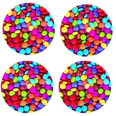 Set de 4 dessous de verres Bonbons by Cbkreation Multicolore - Publicité Set de 4 dessous de verres Bonbons by Cbkreation Multicolore - Publicité