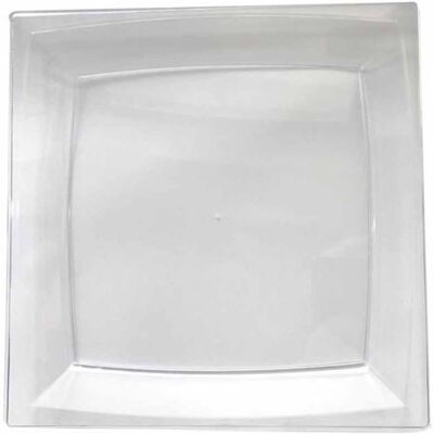 Paris Prix Lot de 6 Assiettes en Plastique Réutilisable Carrées 23cm Transparent Transparent - Publicité Paris Prix Lot de 6 Assiettes en Plastique Réutilisable Carrées 23cm Transparent Transparent - Publicité