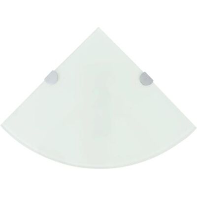 Non communiqué Étagères d angle 2 pcs et supports chromés Verre Blanc 25x25 cm Blanc - Publicité Non communiqué Étagères d angle 2 pcs et supports chromés Verre Blanc 25x25 cm Blanc - Publicité