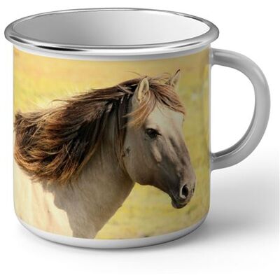 Non communiqué Fabulous Mug en métal émaille Beau Cheval Beige Prairie Blanc - Publicité Non communiqué Fabulous Mug en métal émaille Beau Cheval Beige Prairie Blanc - Publicité
