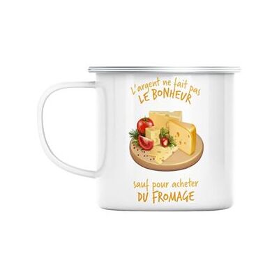 Non communiqué Mug en métal émaillé Plateau de fromage - l'argent Blanc - Publicité Non communiqué Mug en métal émaillé Plateau de fromage - l'argent Blanc - Publicité