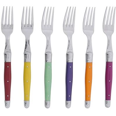 Coffret 6 fourchettes laguiole irise assorties - Jean Dubost - Multicolore - Acier Inoxydable (inox) Multicolore - Publicité Coffret 6 fourchettes laguiole irise assorties - Jean Dubost - Multicolore - Acier Inoxydable (inox) Multicolore - Publicité
