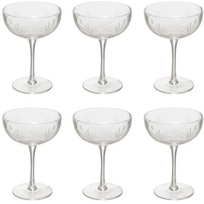 Non communiqué Secret de Gourmet - Lot de 6 Coupes à Champagne Design "Victoria" 28cl Transparent Transparent - Publicité Non communiqué Secret de Gourmet - Lot de 6 Coupes à Champagne Design "Victoria" 28cl Transparent Transparent - Publicité