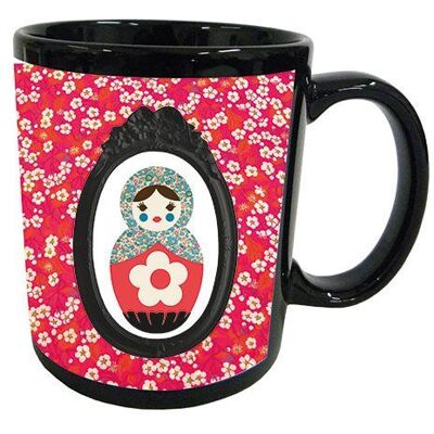 Tasse en céramique noir Poupée russe liberty by Cbkreation Multicolore - Publicité Tasse en céramique noir Poupée russe liberty by Cbkreation Multicolore - Publicité