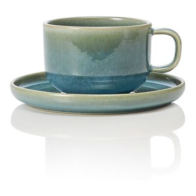 Non communiqué x 6 Tasses et soucoupes en Grès 0,275 L Vert myrte H 60 mm Was Germany 2 - Publicité Non communiqué x 6 Tasses et soucoupes en Grès 0,275 L Vert myrte H 60 mm Was Germany 2 - Publicité