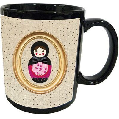 Tasse en céramique noir Poupée russe pois by Cbkreation Multicolore - Publicité Tasse en céramique noir Poupée russe pois by Cbkreation Multicolore - Publicité