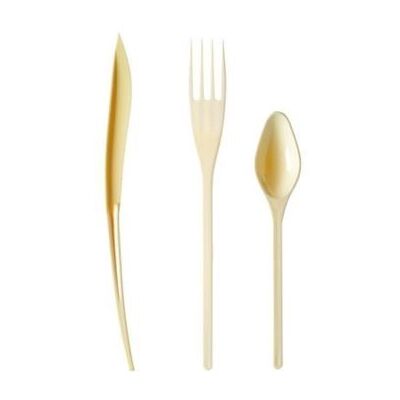 Générique ménagère 30 couverts de table réutilisables ivoire - isap v60menag.i Beige - Publicité Générique ménagère 30 couverts de table réutilisables ivoire - isap v60menag.i Beige - Publicité