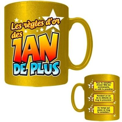 Non communiqué Tasse règles d'or des un an de plus mug anniversaire Multi - Publicité Non communiqué Tasse règles d'or des un an de plus mug anniversaire Multi - Publicité