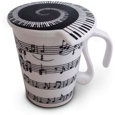 Mug en céramique Eurowebbiz avec note de musique et couvercle - Publicité Mug en céramique Eurowebbiz avec note de musique et couvercle - Publicité