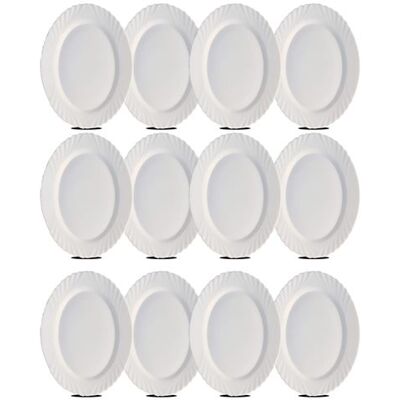 Non communiqué Lot de 12 plat oval, assiette de service coloris blanc en verre - Longueur 36 x Profondeur 34 x Hauteur 2 cm -JUANIO- Blanc - Publicité Non communiqué Lot de 12 plat oval, assiette de service coloris blanc en verre - Longueur 36 x Profondeur 34 x Hauteur 2 cm -JUANIO- Blanc - Publicité