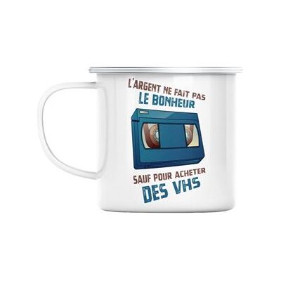 Non communiqué Mug en métal émaillé Vhs - l'argent ne fait pas le Blanc - Publicité Non communiqué Mug en métal émaillé Vhs - l'argent ne fait pas le Blanc - Publicité