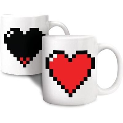 Eurowebbiz Mug Cœur Pixel Changeant de Couleur - Publicité Eurowebbiz Mug Cœur Pixel Changeant de Couleur - Publicité