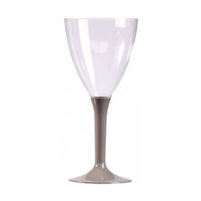 Générique 10 verres à vin réutilisables 16cl pied taupe - isap v60vin.tp Gris - Publicité Générique 10 verres à vin réutilisables 16cl pied taupe - isap v60vin.tp Gris - Publicité
