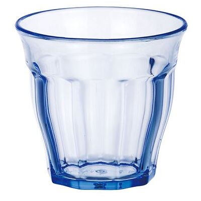 Non communiqué Boîte de 24 verres JIN 16cl, de dimension 7,5 x 7 cm, pour jus, thé ou eau, en verre transparent bleu - Publicité Non communiqué Boîte de 24 verres JIN 16cl, de dimension 7,5 x 7 cm, pour jus, thé ou eau, en verre transparent bleu - Publicité