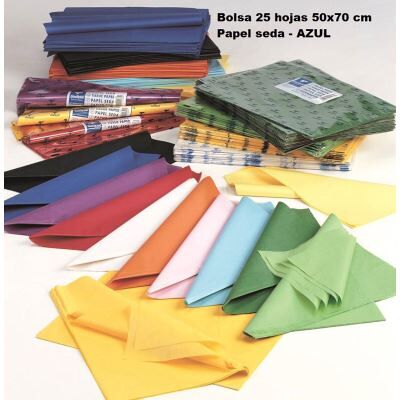 Aucune Sac 25 feuilles PAPIER DE SOIE BLEU 50x70 Bleu - Publicité Aucune Sac 25 feuilles PAPIER DE SOIE BLEU 50x70 Bleu - Publicité