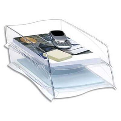 VISIODIRECT Lot de 2 Corbeille à courrier Isis de , coloris cristal - Publicité VISIODIRECT Lot de 2 Corbeille à courrier Isis de , coloris cristal - Publicité