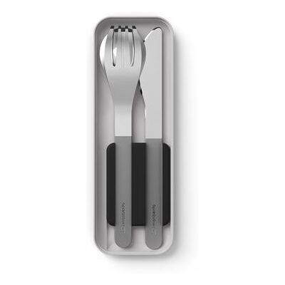 Set de 3 couverts nomades Monbento Slim Box Argent et Noir Argent et Noir - Publicité Set de 3 couverts nomades Monbento Slim Box Argent et Noir Argent et Noir - Publicité