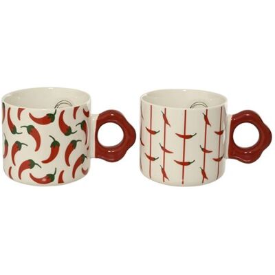 Mug Kaemingk porcelaine piment 2 couleurs assorties Multicolore - Publicité Mug Kaemingk porcelaine piment 2 couleurs assorties Multicolore - Publicité