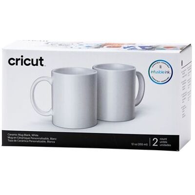 Kit de 2 mugs en céramique personnalisable Cricut 340 ml Blanc Blanc - Publicité Kit de 2 mugs en céramique personnalisable Cricut 340 ml Blanc Blanc - Publicité