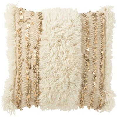 Non communiqué Coussin Déco "Lignes de Sequin" 45x45cm Crème & Or Crème - Publicité Non communiqué Coussin Déco "Lignes de Sequin" 45x45cm Crème & Or Crème - Publicité