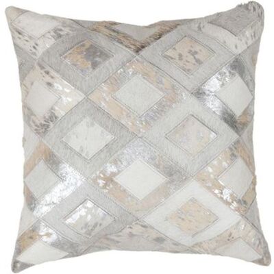 Non communiqué Coussin Design en Cuir "Spark" 45x45cm Gris & Argent Gris - Publicité Non communiqué Coussin Design en Cuir "Spark" 45x45cm Gris & Argent Gris - Publicité