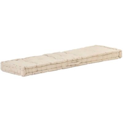 VIDAXL Coussin pour Sol Palettes - Coton 120x40x7 - Beige - Publicité VIDAXL Coussin pour Sol Palettes - Coton 120x40x7 - Beige - Publicité