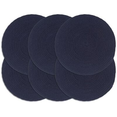 vidaXL Ensemble de 6 sets de table en coton bleu marine - Publicité vidaXL Ensemble de 6 sets de table en coton bleu marine - Publicité